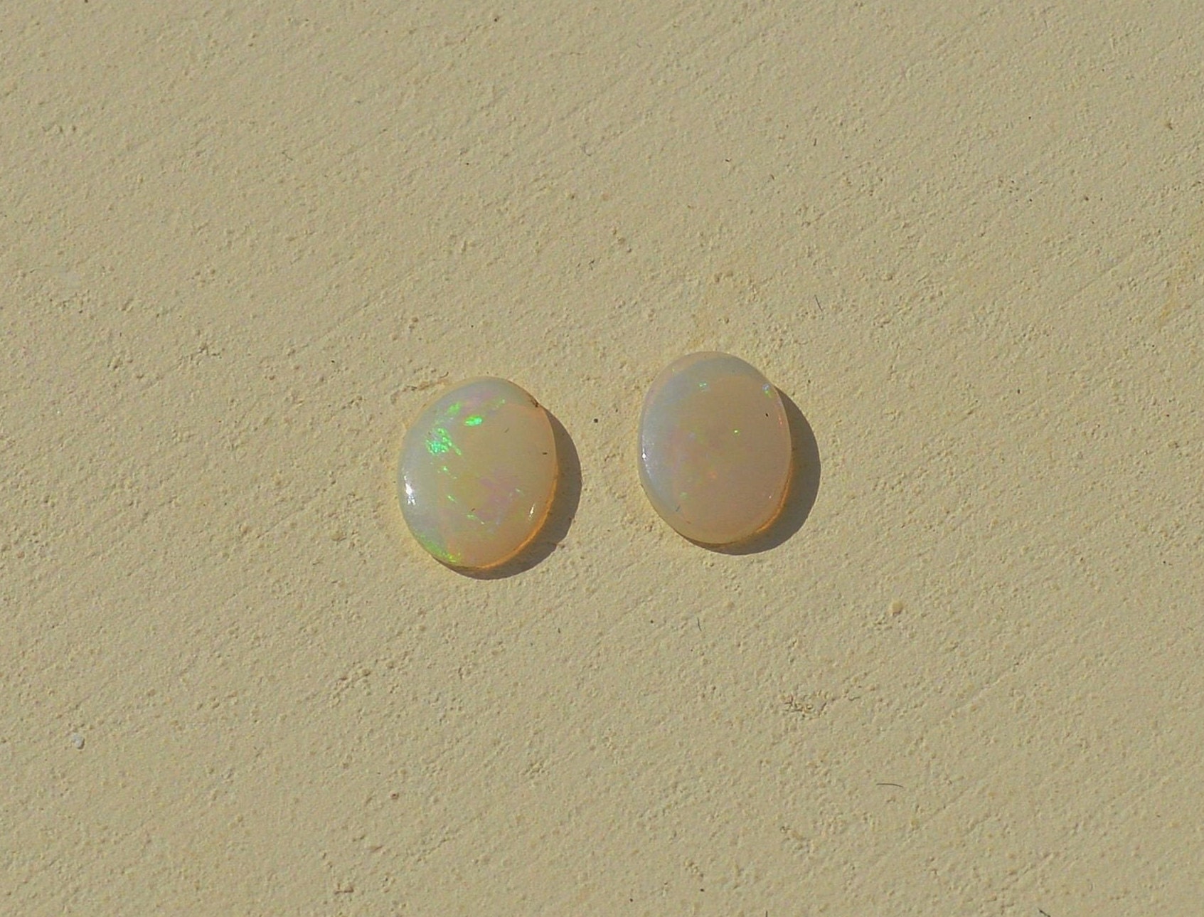 Pair of Loose Australian Opal Cabochons, Oval 7x5