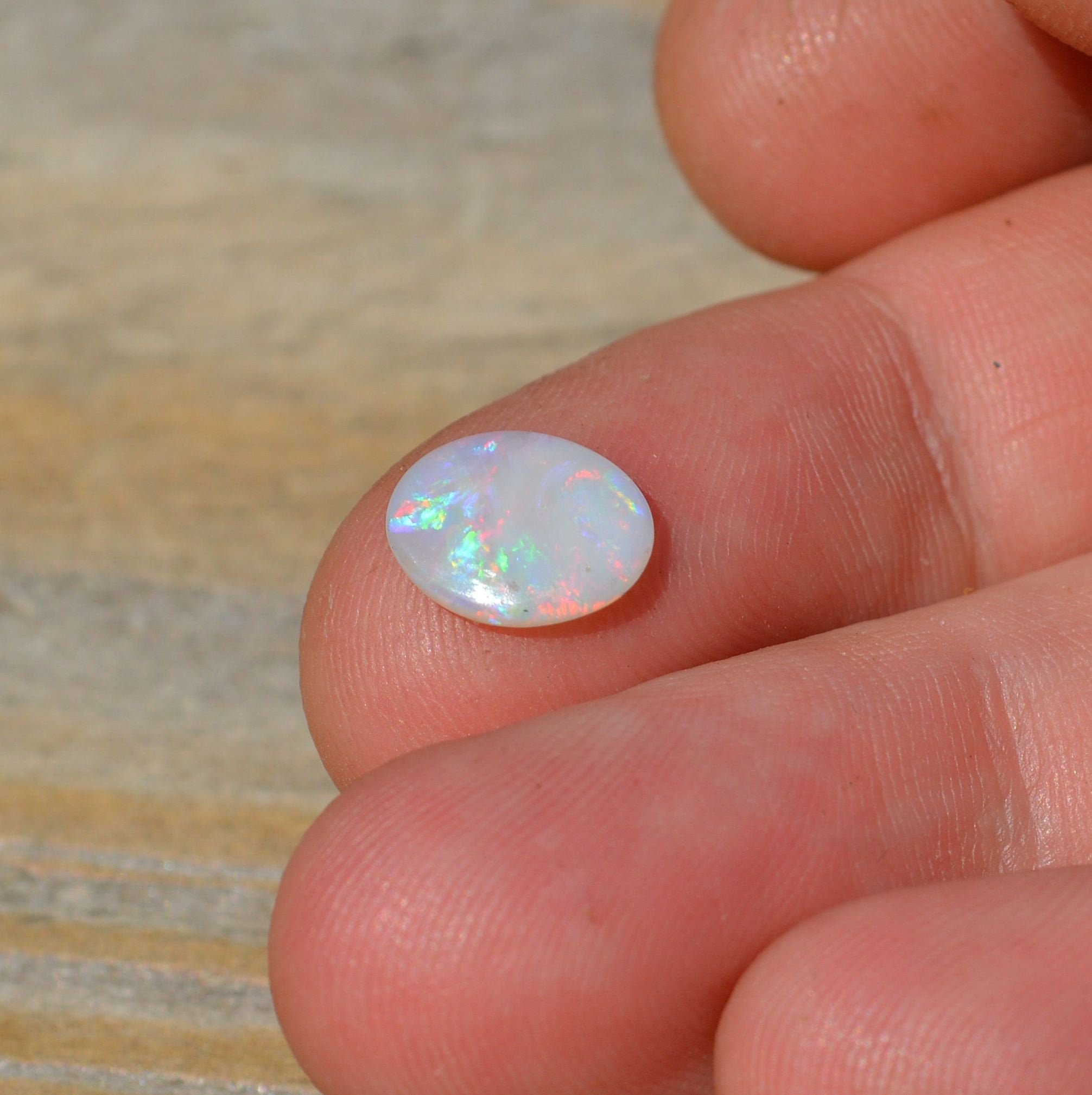 Australian Crystal Opal, Natural Loose Opal Cabochon 10x8