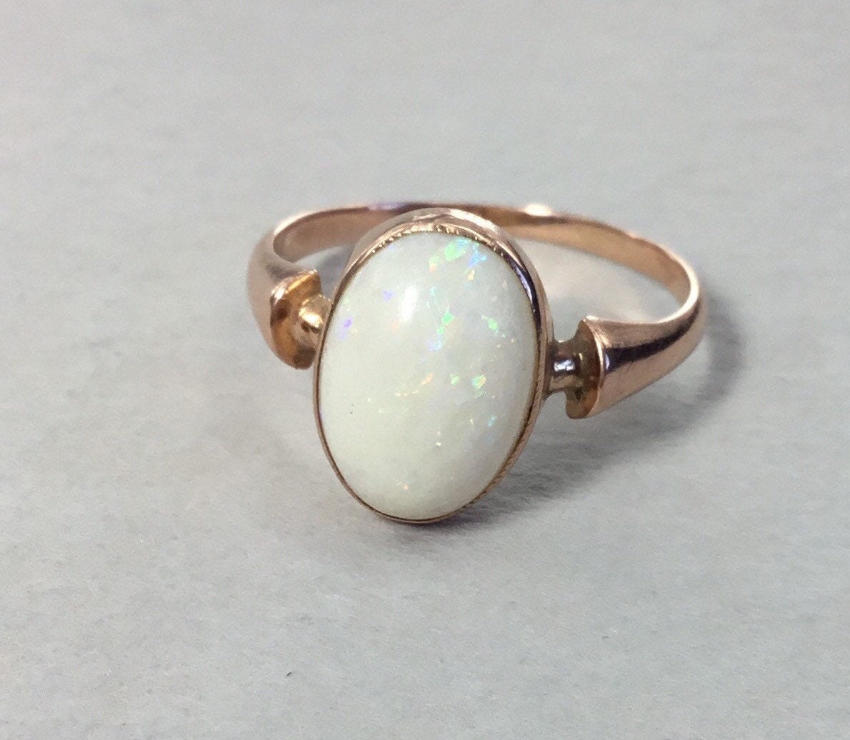 Antique Rose Gold Opal Ring