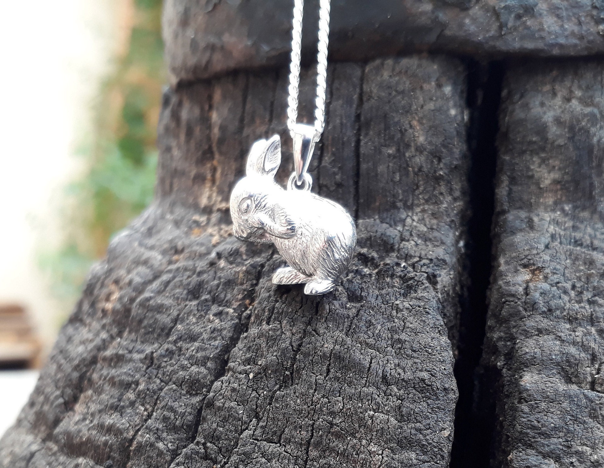 Silver 3D Rabbit Pendant