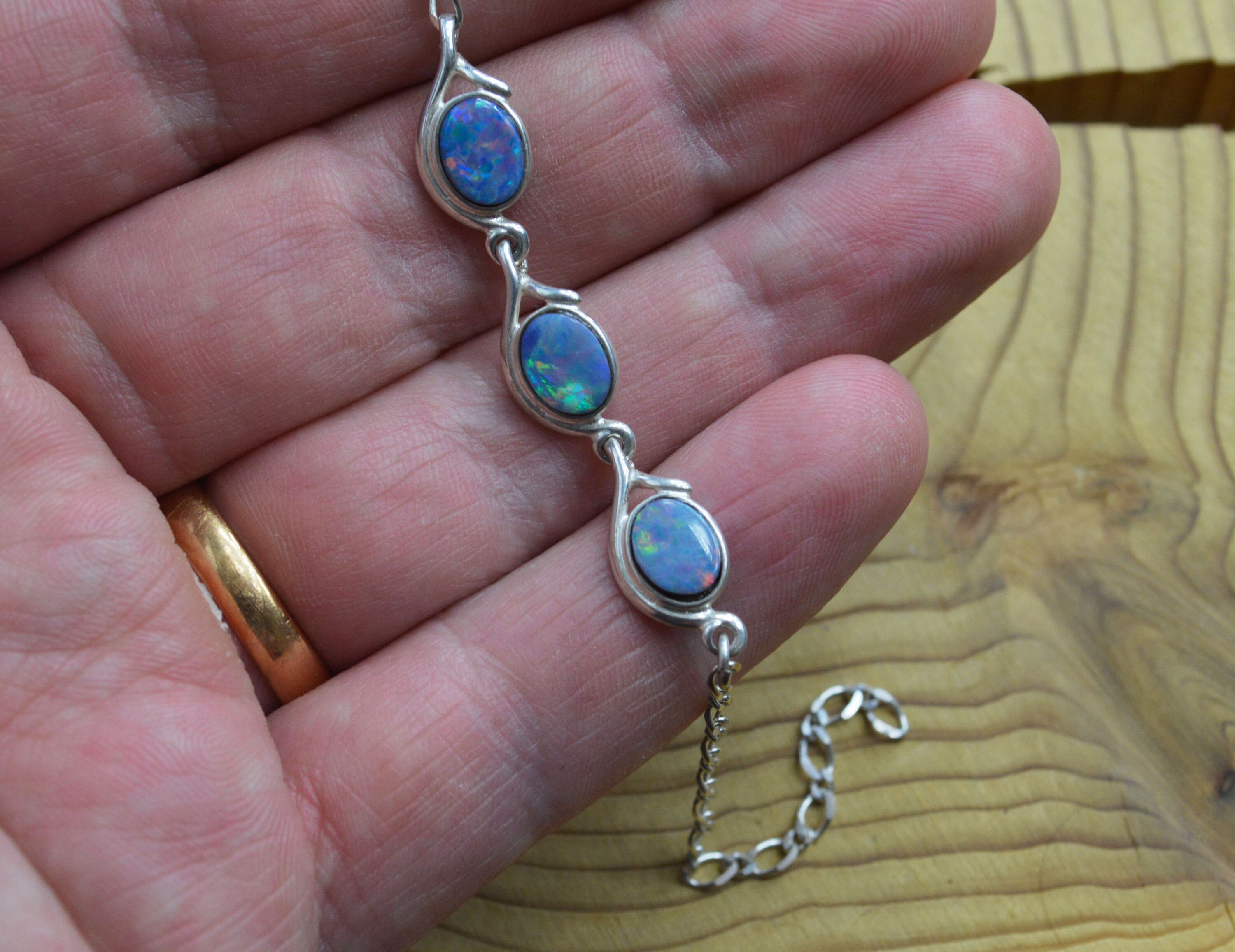 Sterling Silver Boulder Opal Bracelet