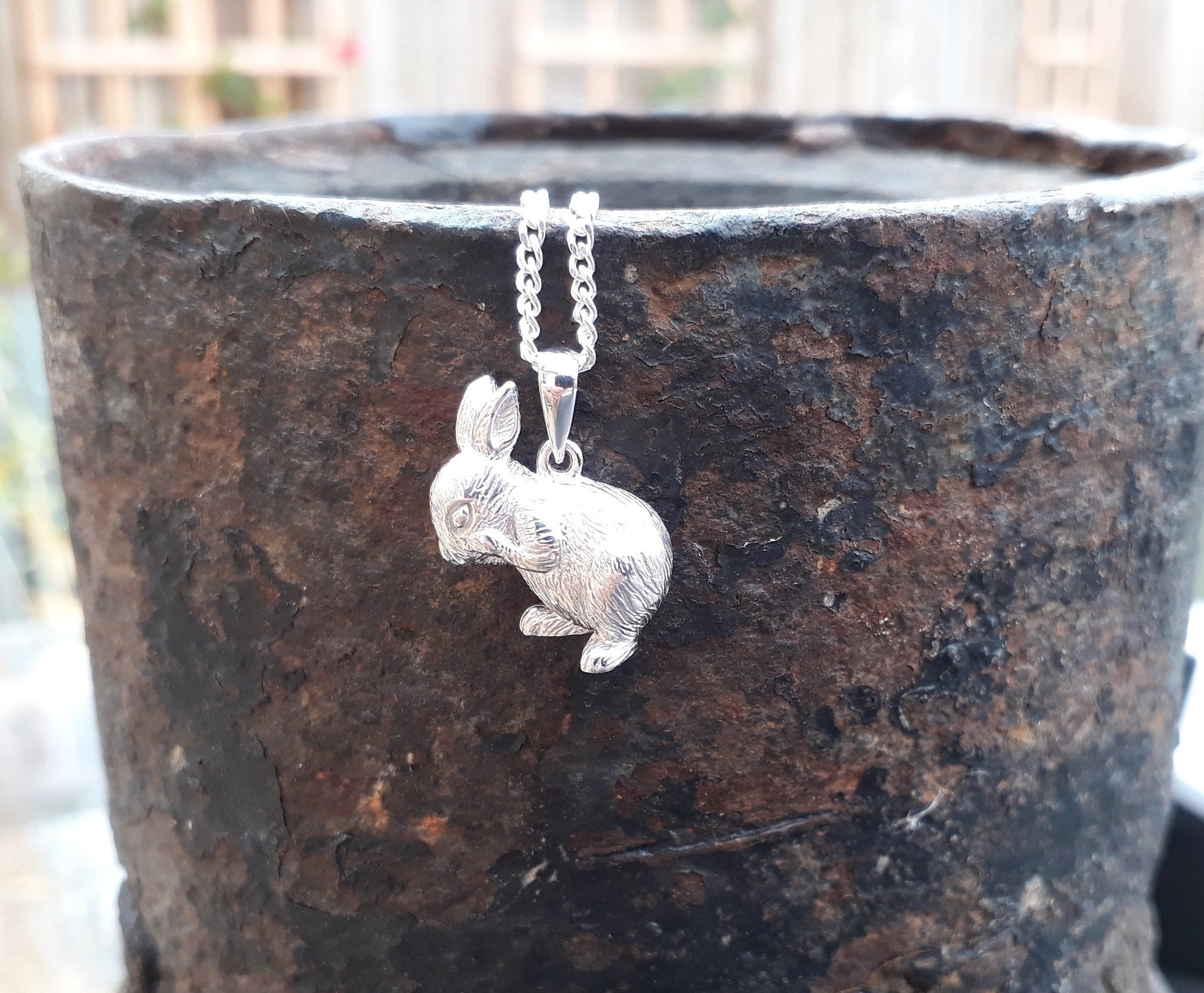 Silver 3D Rabbit Pendant