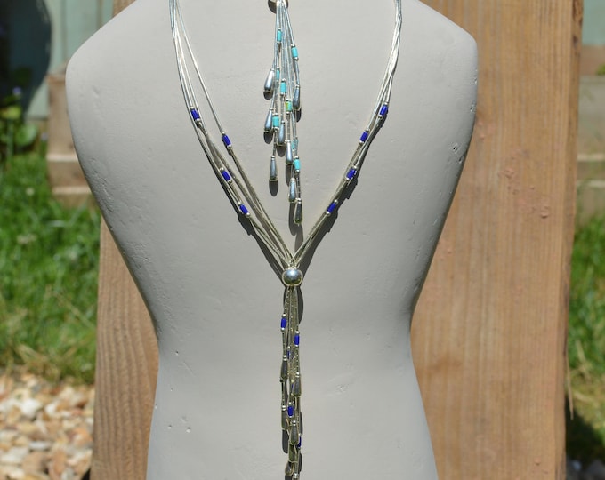 Turquoise and Sterling Silver Layering Necklace