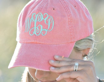 Custom Embroidered Monogram Dad Hat, Personalized Baseball Cap