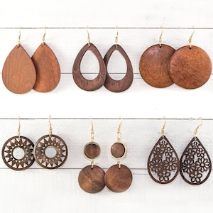 Wood Earrings | 64 Styles of Wooden Earrings | Wood Teardrop Earrings | Wooden Statement Earrings | Wood Hoop Earrings | Trendy Earrings