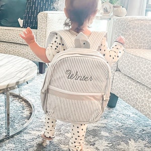 Personalized Baby Backpacks | Monogrammed Toddler Backpacks | Seersucker Backpack | Preschool Book Bag | Personalized Baby Gifts