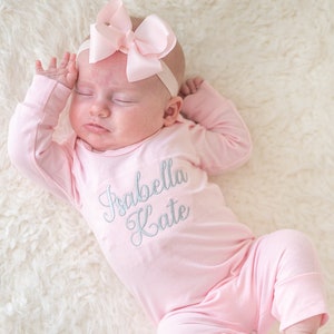 Personalized Baby Romper, Baby Girl Coming Home Outfit, Baby Hospital Outfit, Newborn Baby Girl Outfit, Baby Shower Gift for Baby Girl