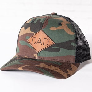 Custom Dad Hats, PU Leather Patch Hats for Dad, Dad Gift for New Dads, Custom Trucker Caps for Dad, Best Gift for Dads, New Dad Gift