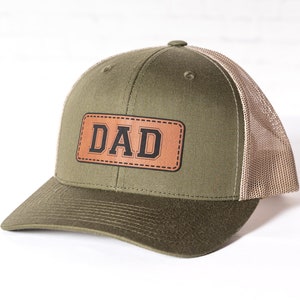 Custom Dad Hats | PU Leather Patch Hats for Dad | Dad Gift for New Dads | Custom Trucker Caps for Dad | Best Gift for Dads | New Dad Gift