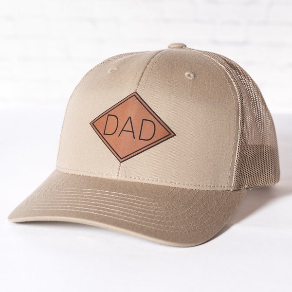 Custom Dad Hats | PU Leather Patch Hats for Dad | Dad Gift for New Dads | Custom Trucker Caps for Dad | Best Gift for Dads | New Dad Gift