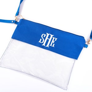 Monogram Clear Stadium Bags | Personalized Bag for Gameday | 8 Crossbody Bag Colors