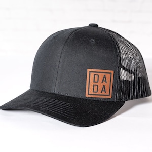 Custom Dad Hats, PU Leather Patch Hats for Dad, Dad Gift for New Dads, Custom Trucker Caps for Dad, Best Gift for Dads, New Dad Gift