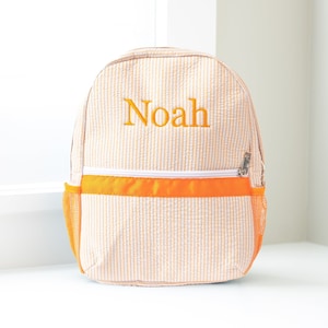 Sacs à dos personnalisés pour bébé, sacs à dos à monogramme pour tout-petit, sac à dos en seersucker, cartable préscolaire, cadeaux personnalisés pour bébé