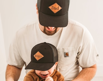 Personalisierte Papa Hüte | Passende Flicken Hüte | Vatertagsgeschenk für neue Väter | Trucker Caps für Papa | Bestes Vatertagsgeschenk für Väter
