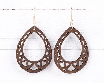 Wood Earrings | 40 Styles of Wooden Earrings | Wood Teardrop Earrings | Wooden Statement Earrings | Wood Hoop Earrings | Trendy Earrings