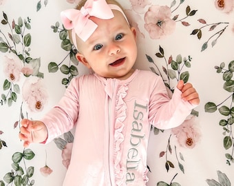 Atuendo para recién nacida que vuelve a casa, Atuendo para niña que vuelve a casa, Atuendo personalizado para recién nacida, Atuendo para bebé en el hospital, Niña que vuelve a casa