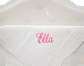 Edredom personalizado para bebê, Edredom com monograma para bebê, Edredom para menina, Presentes personalizados para bebê para meninas, Manta/Edredom com monograma para bebê