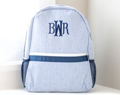 Personalized Kids Backpack Monogrammed Backpack Seersucker Diaper Bag Personalized Gifts for Kids Boys School Bag Boys Book Bag
