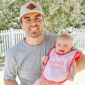 Custom Dad Hats, PU Leather Patch Hats for Dad, Dad Gift for New Dads, Custom Trucker Caps for Dad, Best Gift for Dads, New Dad Gift
