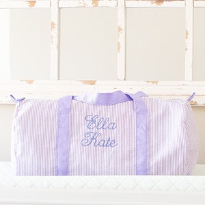 Personalisierte Baby Seesack, Monogramm Seersucker Baby Tasche, Monogramm Baby Geschenke für Mädchen, Kinder Seesack, Monogramm Baby Reisetasche