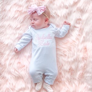 Personalized Baby Romper | Baby Girl Coming Home Outfit | Baby Hospital Outfit | Newborn Baby Girl Outfit | Baby Shower Gift for Baby Girl