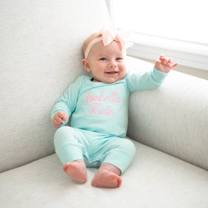 Personalized Baby Romper, Baby Girl Coming Home Outfit, Baby Hospital Outfit, Newborn Baby Girl Outfit, Baby Shower Gift for Baby Girl