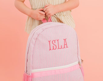 Personalized Kids Backpack | Monogrammed Backpack | Seersucker Diaper Bag | Personalized Gifts for Kids | Boys School Bag | Boys Book Bag