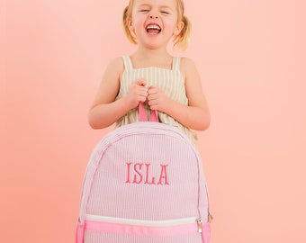 Personalized Kids Backpack | Monogrammed Backpack | Seersucker Diaper Bag | Personalized Gifts for Kids | Boys School Bag | Boys Book Bag