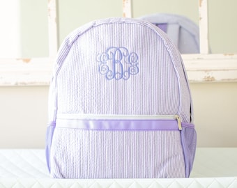 Personalized Kids Backpack | Monogrammed Backpack | Seersucker Diaper Bag | Personalized Gifts for Kids | Girls School Bag | Girls Book Bag