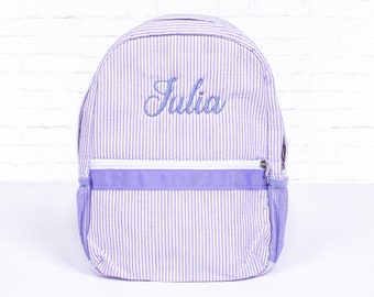 Personalized Baby Backpacks, Monogrammed Toddler Backpacks, Seersucker Backpack, Preschool Book Bag, Personalized Baby Girl Gifts