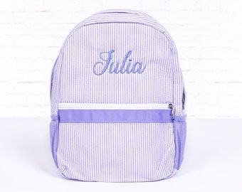 Personalized Baby Backpacks | Monogrammed Toddler Backpacks | Seersucker Backpack | Preschool Book Bag | Personalized Baby Girl Gifts