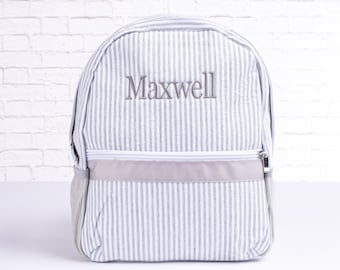 Personalized Baby Backpacks | Monogrammed Toddler Backpacks | Seersucker Backpack | Preschool Book Bag | Personalized Baby Gifts