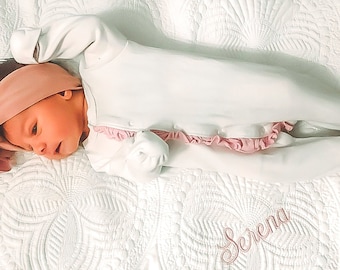 Gepersonaliseerde quilt voor babymeisjes, katoenen deken met monogram