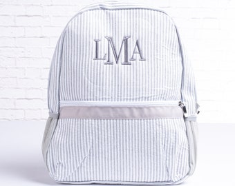 Personalized Kids Backpack | Monogrammed Backpack | Seersucker Diaper Bag | Personalized Gifts for Kids | Boys School Bag | Boys Book Bag