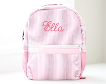 Personalized Baby Backpacks | Monogrammed Toddler Backpacks | Seersucker Backpack | Preschool Book Bag | Personalized Baby Girl Gifts