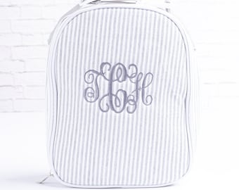 Personlig Seersucker-matlåda, isolerad barnmatlåda med monogram
