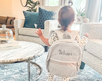 Personalized Baby Backpacks | Monogrammed Toddler Backpacks | Seersucker Backpack | Preschool Book Bag | Personalized Baby Gifts