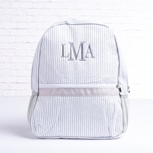 Sac à dos personnalisé pour enfant, sac à dos à monogramme, sac à langer en seersucker, cadeaux personnalisés pour enfant, cartable pour garçon, cartable pour garçon