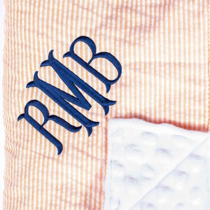 Personalized Baby Blankets, Monogrammed Seersucker Baby Blanket, Custom Baby Blanket, Personalized Baby Gifts, Baby Boy/Girl