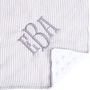 Personalized Baby Blankets, Monogrammed Seersucker Baby Blanket, Custom Baby Blanket, Personalized Baby Gifts, Baby Boy/Girl