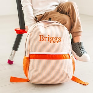 Sacs à dos personnalisés pour bébé, sacs à dos à monogramme pour tout-petit, sac à dos en seersucker, cartable préscolaire, cadeaux personnalisés pour bébé