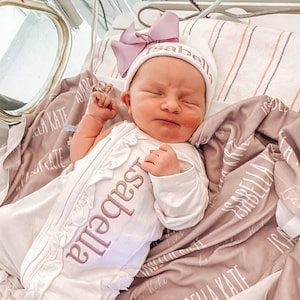 Atuendo para recién nacida que vuelve a casa, Atuendo para niña que vuelve a casa, Atuendo personalizado para recién nacida, Atuendo para bebé en el hospital, Niña que vuelve a casa