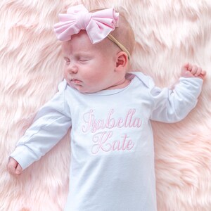 Personalized Baby Romper, Baby Girl Coming Home Outfit, Baby Hospital Outfit, Newborn Baby Girl Outfit, Baby Shower Gift for Baby Girl