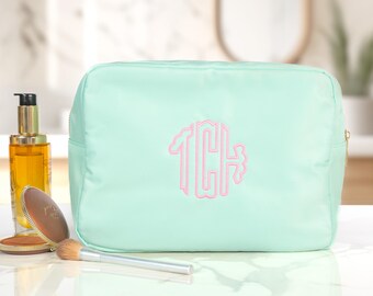 Personalized Graduation Gifts, Oversized Cosmetic Bag, Makeup Bag, Monogram Makeup Organizer, Custom Toiletry Bag