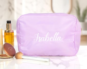 Personalized Makeup Bags, Oversized Cosmetic Bag, Monogram Makeup Organizer, Custom Toiletry Bag