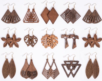 Wood Earrings | 64 Styles of Wooden Earrings | Wood Teardrop Earrings | Wooden Statement Earrings | Wood Hoop Earrings | Trendy Earrings