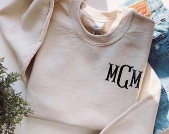 Sudadera con monograma bordado, regalo personalizado para ella