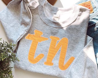 Appliqué Tennessee Sweatshirt, Embroidered Gameday College Crewneck