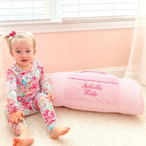 Tapis de sieste personnalisés, Tapis de sieste en seersucker, Tapis de sieste pour tout-petit, Tapis de sieste pour préscolaire, Tapis de sieste pour garderie, Tapis de sieste pour garçon | Tapis de sieste pour fille