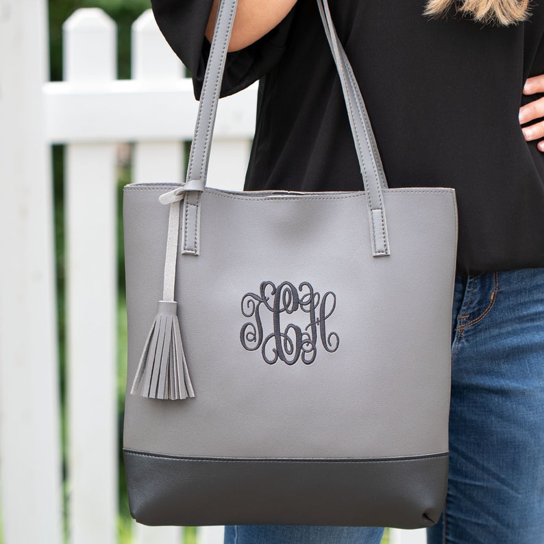 Monogrammed Bucket Totes 5 Two-Tone Colors Monogrammed | Etsy